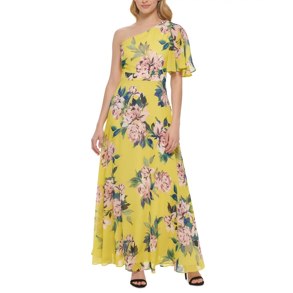 ELIZA J: One Shoulder Floral Maxi Dress (NWT)
